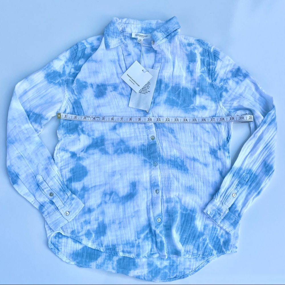 NWT BeachLunchLounge Blue and White Cloud Shirt, S - Picture 2 of 5
